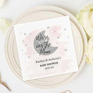 Over de maan Girls Baby shower Napkins Servet