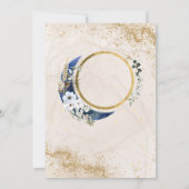 Over de Maan Gold & Navy Blue Baby Jongensdouche Kaart (Achterkant)