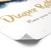 Over de Maan Gouden Sterren Blauwe Luier Raffle Poster (Hoek)