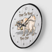 "Over de maan"~ Moo Cow ~ Wall Clock ~ Grote Klok (Hoek)