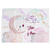 Over de maan mooie pastel kinderen verjaardag groot cadeauzakje (Voorkant)