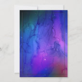 Over de maan Nebula Celestial Buitenruimte Bruilof Kaart (Achterkant)