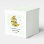 Over de maan | Neutraal Baby shower Bedankdoosjes (Voorkant Zijde)