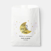 Over de maan | Neutraal Baby shower Bedankzakje (Voorkant)