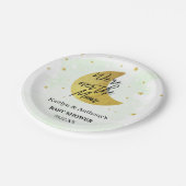 Over de maan | Neutraal Baby shower Bord (Gekanteld)