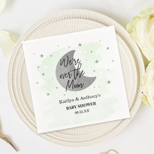 Over de maan Neutraal Baby shower Napkins Servet