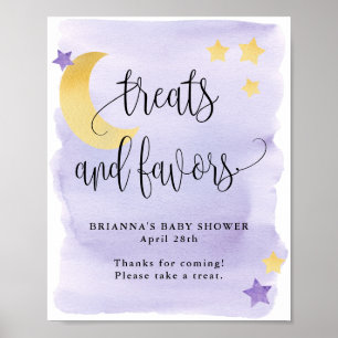 Over de maan, Paarse Baby shower Behandeling en Vo Poster