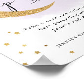 Over de Maan Paarse Ouderschap Tips Baby shower Poster (Hoek)