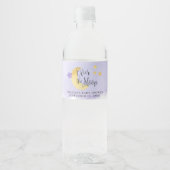 Over de maan, Paarse Waterverf Baby shower Waterfles Etiket (Voorkant)