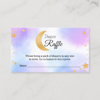 Over de Maan Roze Blauwe Luier Raffle Baby shower Informatiekaartje