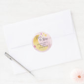Over de maan, Roze gepersonaliseerd Ronde Sticker (Envelop)