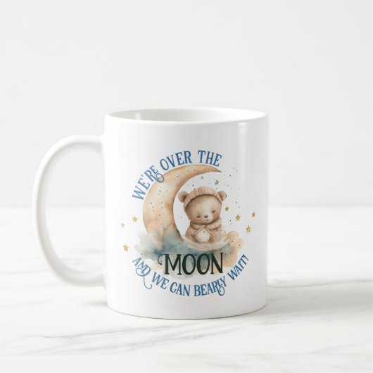 Over de maan Teddy Bear Baby Jongensdouche Koffiemok (Links)