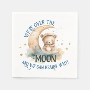 Over de maan Teddy Bear Baby Jongensdouche Servet