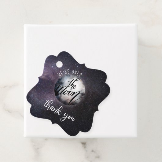 Over de Maan Waterverf Dank U Bedankjes Labels (In situ)