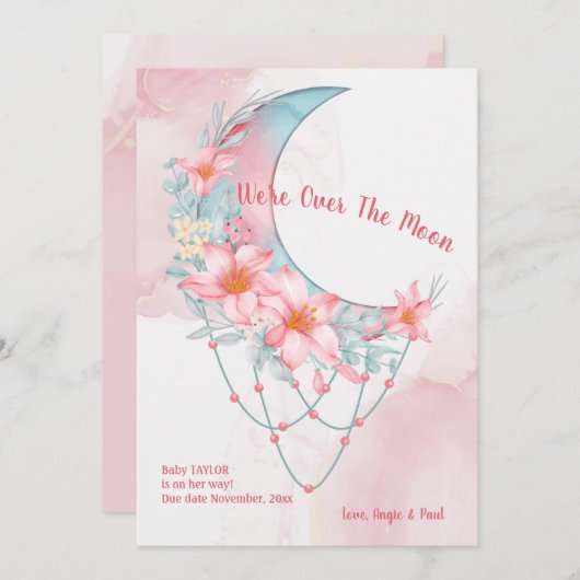 Over de mededeling over de zwangerschap in de Moon Kaart (Voorkant / Achterkant)