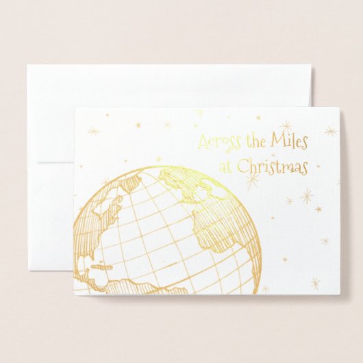 Over de Miles met kerst Folie Kaarten (Voorkant met envelop)