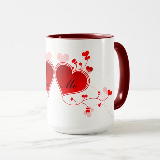 Over de mok van het afdrukhart (Voorkant rechts)