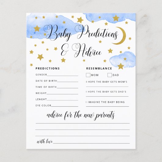 Over de Moon Baby Advice and Predication Card (Voorkant)