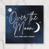 Over de Moon Baby shower Party Bedankjes Labels (Voorkant)