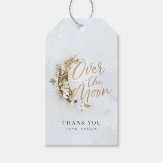 Over de Moon Boho Gold Dust & Clouds Gift Labels Cadeaulabel (Voorkant)