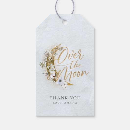 Over de Moon Boho Gold Dust & Clouds Gift Labels Cadeaulabel (Achterkant)
