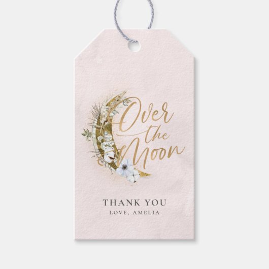 Over de Moon Boho Gold Dust & Clouds Gift Labels Cadeaulabel (Voorkant)