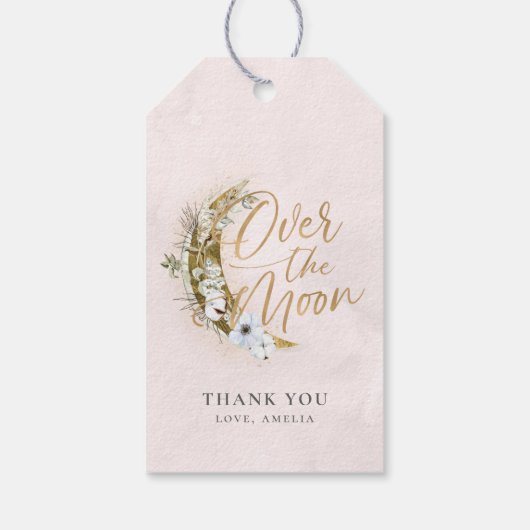 Over de Moon Boho Gold Dust & Clouds Gift Labels Cadeaulabel (Achterkant)