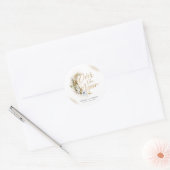 Over de Moon Boho Gold Dust & Clouds Ronde Sticker (Envelop)