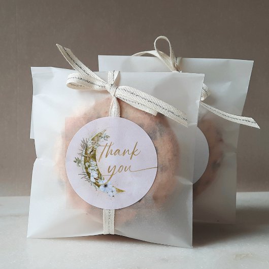 Over de Moon Boho Gold Dust & Clouds Ronde Sticker