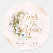 Over de Moon Boho Gold Dust & Clouds Ronde Sticker (Voorkant)