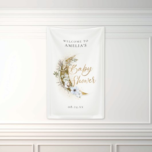 Over de Moon Boho Gold Dust & Clouds Spandoek