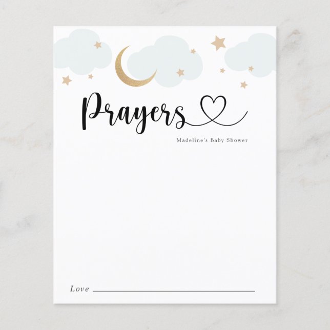 Over de Moon Prayers voor Baby Card (Voorkant)