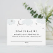Over de Moon Silver Blue Diaper Kaart (Staand voorkant)