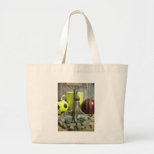 Over de Pitch & Crease: Football Cricket Blend Grote Tote Bag