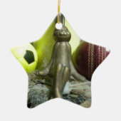 Over de Pitch & Crease: Football Cricket Blend Keramisch Ornament (Voorkant)