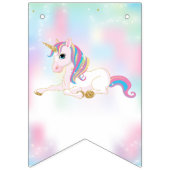 Over de Rainbow Magical Eenhoorn Verjaardagsdecor Vlaggetjes (Eerste vlag)