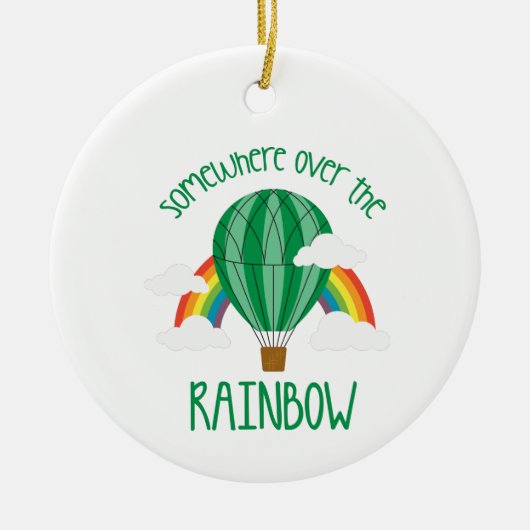Over de regenboog keramisch ornament (Voorkant)