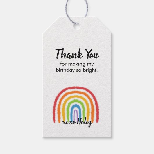 Over de regenboogdag Waterverf Dank u Label Cadeaulabel (Voorkant)