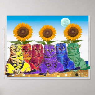 Over de regenboogkat voor Oekraïne Poster