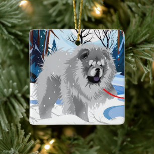 OVER DE RIVIER Blue Chow 2023 Ornament