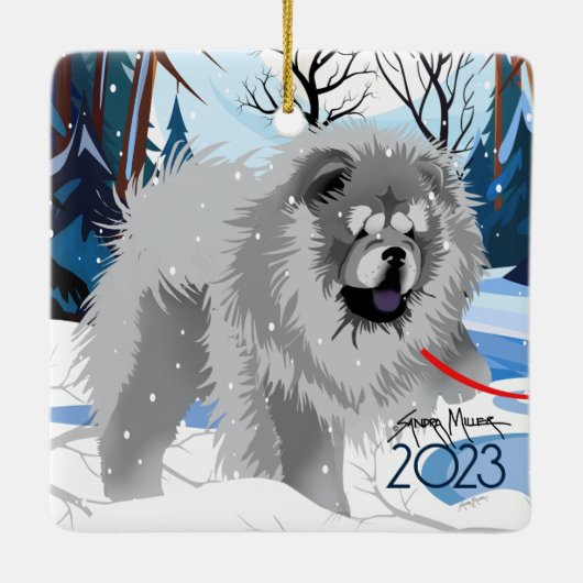 OVER DE RIVIER Blue Chow 2023 Ornament (Achterkant)