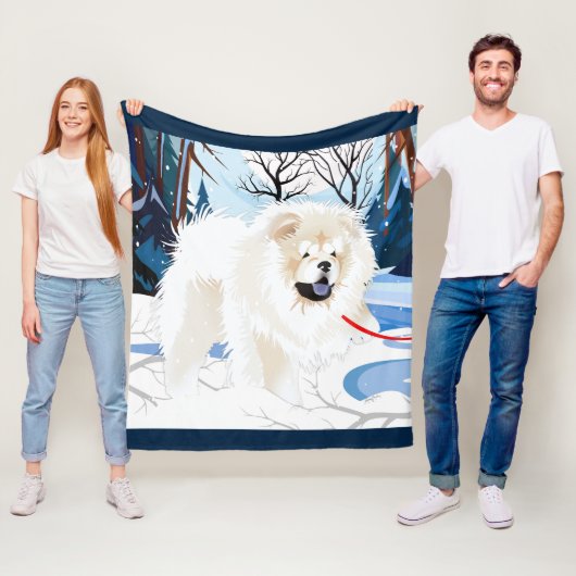 OVER DE RIVIER Cream Chow Fleece deken (In situ)