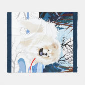 OVER DE RIVIER Crème Chow fleece deken (Voorkant (Horizontaal))