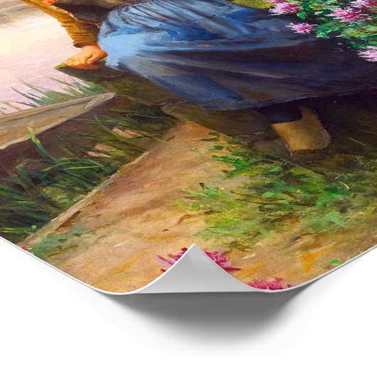 Over de rivier de Daniel Ridgway Knight Poster (Hoek)