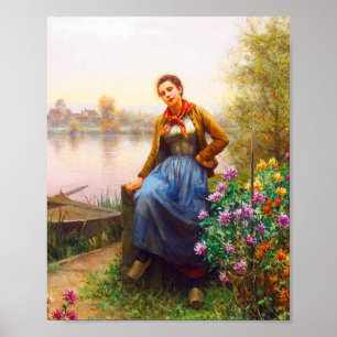 Over de rivier de Daniel Ridgway Knight Poster