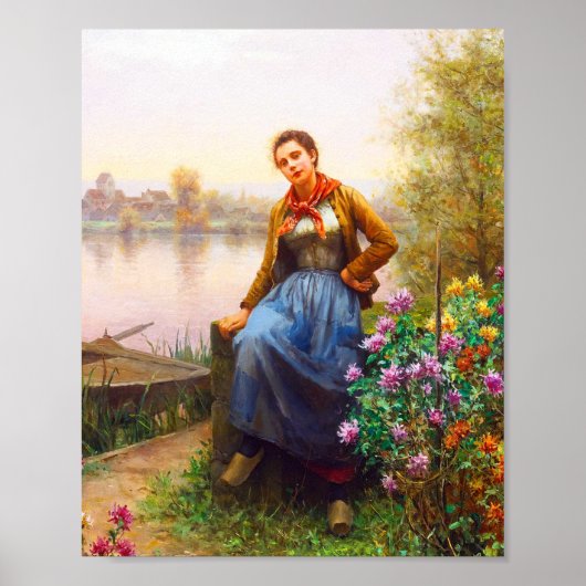 Over de rivier de Daniel Ridgway Knight Poster (Voorkant)