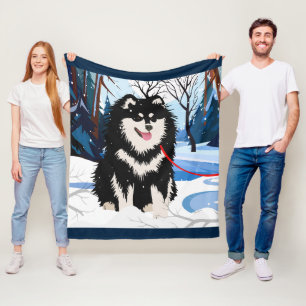 OVER DE RIVIER Finse Lapphund Fleece deken