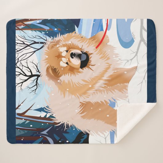 OVER DE RIVIER Red Chow Sherpa deken (Voorkant (horizontaal))