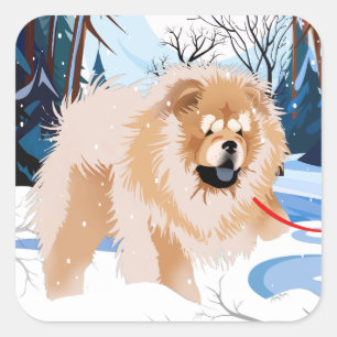 OVER DE RIVIER Rood Chow stickers 2 maten
