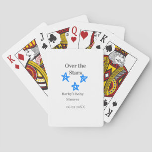 Over de sterren blauwe grijze baby shower naam dat pokerkaarten